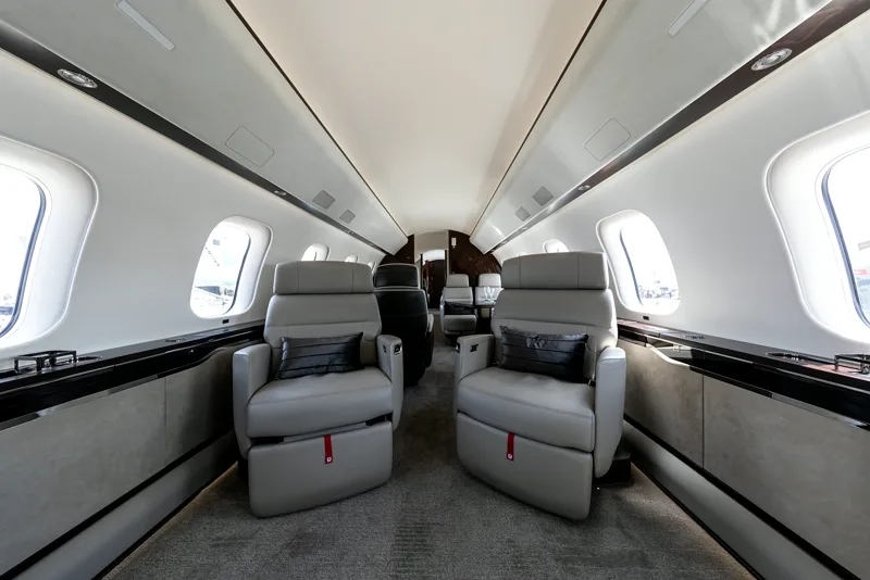 A Bombardier Global 7500 at an air show